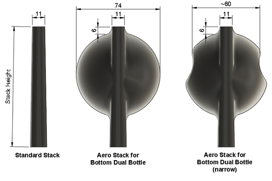 Aero Stack for Bottom Dual Bottle